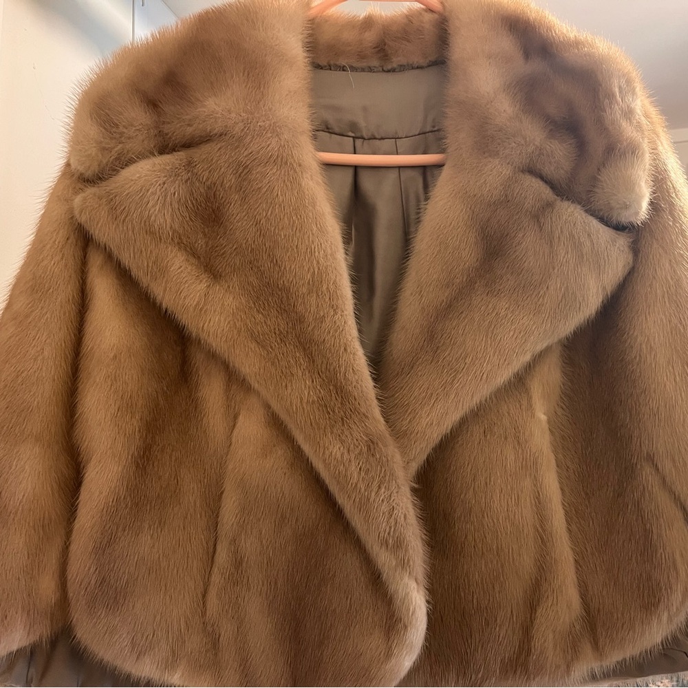 Vintage Elegant Tan Fur Jacket